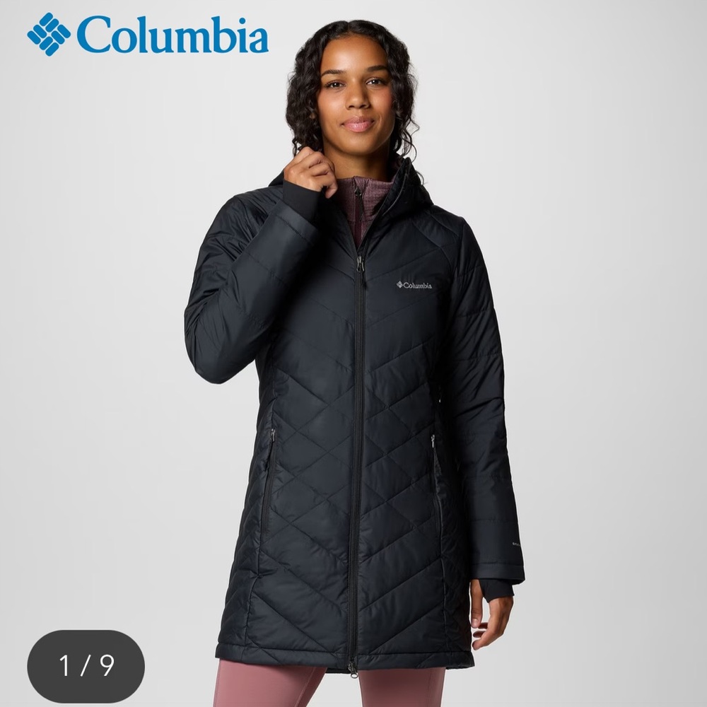 Columbia Women's Black Quilted OmniHeat Hooded Jacket